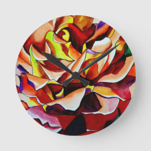 Oorspronkelijke waterverf van regenboogzondRoos Ronde Klok