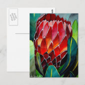 Oorspronkelijke waterverf van rode Protheebloem Briefkaart (Voorkant / Achterkant)
