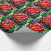 Oorspronkelijke waterverf van rode Protheebloem Cadeaupapier (Hoek)