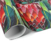 Oorspronkelijke waterverf van rode Protheebloem Cadeaupapier (Rol Hoek)