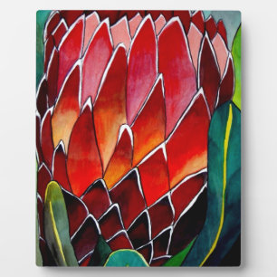 Oorspronkelijke waterverf van rode Protheebloem Fotoplaat