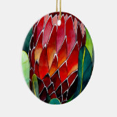 Oorspronkelijke waterverf van rode Protheebloem Keramisch Ornament (Rechts)