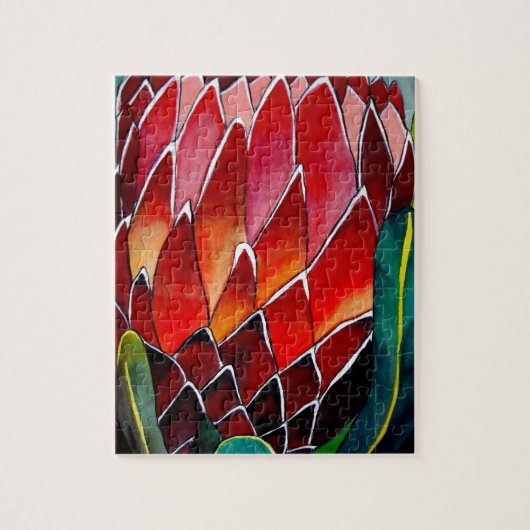 Oorspronkelijke waterverf van rode Protheebloem Legpuzzel (Verticaal)