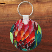 Oorspronkelijke waterverf van rode Protheebloem Sleutelhanger (Voorkant)