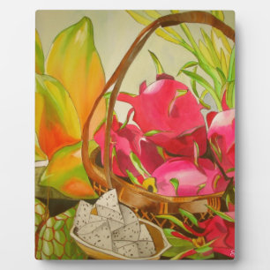 Oorspronkelijke waterverf van tropische vruchten b fotoplaat