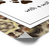 Oorspronkelijke Waterverf Wolf, Tracks Mountain Qu Poster (Hoek)