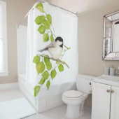 Oorspronkelijke Waterverf zwarte kippen Douchegordijn (In situ)