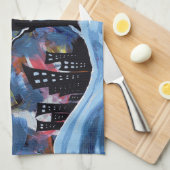 Oorspronkelijke winterstructuur en stadsverlichtin theedoek (Quarter Fold)