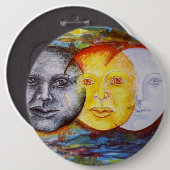 Oorspronkelijke zonneschijn ronde button 6,0 cm (Voorkant /achterkant)