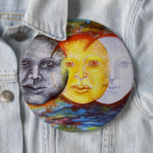 Oorspronkelijke zonneschijn ronde button 6,0 cm (In situ)