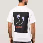 Oortelefoons lijn Art T-shirt  (Achterkant)