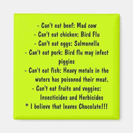 Oorzaken - Gezond eten Magneet (Voorkant)