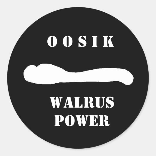 oosik walrus rep ronde sticker (Voorkant)