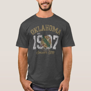 Oost-1907 Oklahoma Vroegere staatsvlag T-shirt