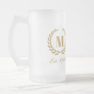 Oost. 1952 verjaardag Monogram Gold Matglas Bierpul