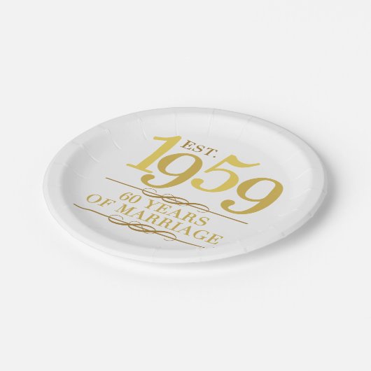 Oost. 1959 60th Wedding Jubileum Papieren Bordje (Gekanteld)