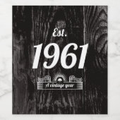 Oost. 1961 Een  jaar Wijn Etiket (Enkel label)