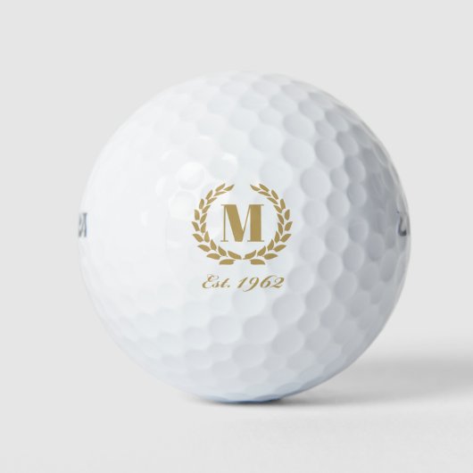 Oost. 1962 verjaardag Monogram Gold Golfballen (Voorkant)