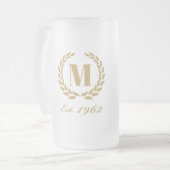 Oost. 1962 verjaardag Monogram Gold Matglas Bierpul (Voorkant links)