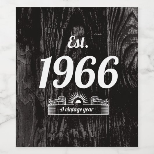 Oost. 1966 Een  jaar Wijn Etiket (Enkel label)