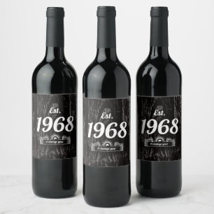 Oost. 1968 Een  jaaretiket voor wijn Etiket