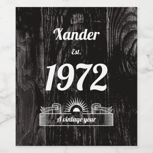 Oost. 1972 Een  jaar Wijn Etiket (Enkel label)