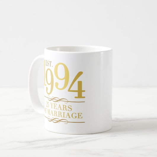 Oost. 1994 25ste Jubileum ter bruiloft Koffiemok (Voorkant links)