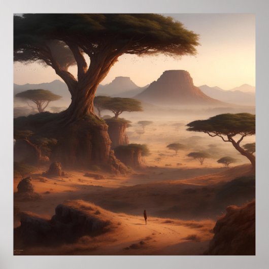 Oost-Afrikaans landschap Poster (Voorkant)