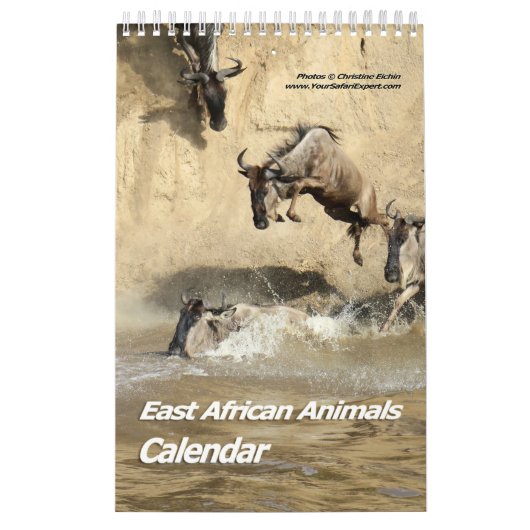 Oost-Afrikaanse dieren (één pagina) Agenda Kalender (Hoes)