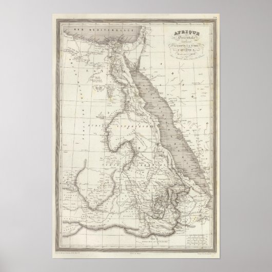 Oost-Afrikaanse kaart Poster (Voorkant)