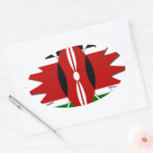 Oost-Afrikaanse sterrenbeeld Keniaanse vlag Steron Ovale Sticker (Envelop)