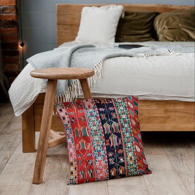 Oost-Anatolische Besrood Turkse Kilim Vloerkleed Kussen (Creator heeft geüpload)