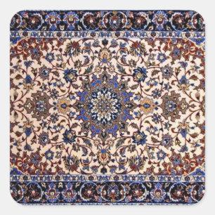 Oost-Antiek Perzisch Turks blauw Rug Vierkante Sticker