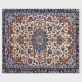 Oost-Antiek Perzisch Turks blauw tapijt Cadeaupapier (Vlak)