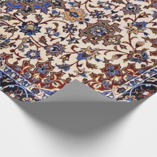 Oost-Antiek Perzisch Turks blauw tapijt Cadeaupapier (Hoek)