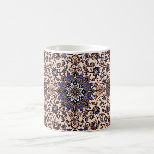 Oost-Antiek Perzisch Turks blauw tapijt Koffiemok (Center)