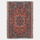 Oost-Antiek Perzisch Turks Floral Rug Deken (Voorkant Verticaal)