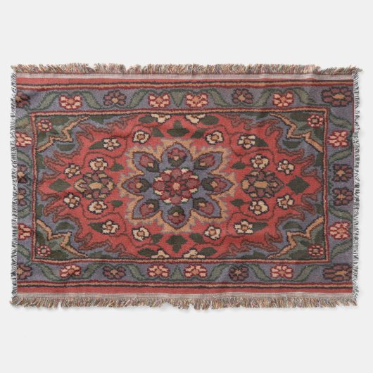 Oost-Antiek Perzisch Turks Floral Rug Deken (Voorkant)