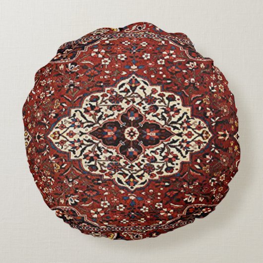 Oost-Antiek Perzisch Turks Rug Rond Kussen (Achterkant)