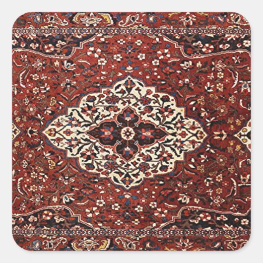 Oost-Antiek Perzisch Turks Rug Vierkante Sticker (Voorkant)