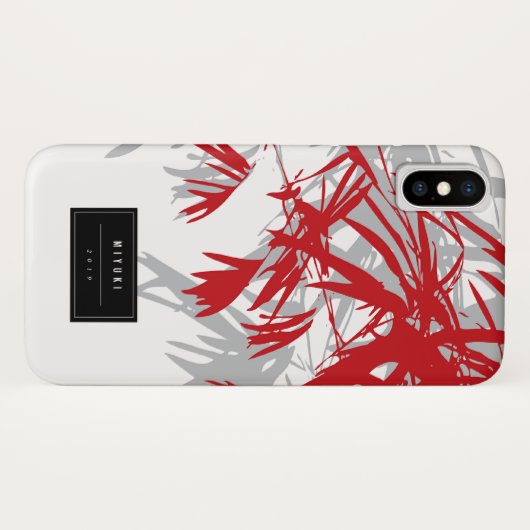 Oost-Aziatisch Chinees Rood Bamboe laat Zen Hoesje (Achterkant (horizontaal))