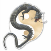 Oost-Aziatische Dragon Goud Yin Yang Sticker (Voorkant)