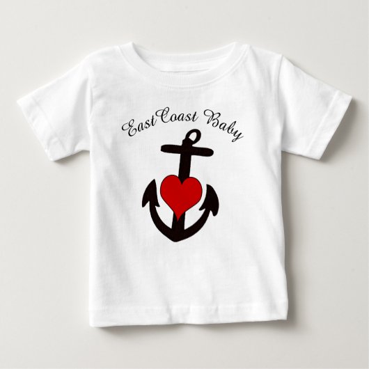 Oost-Baby ankerpunt hart oostkust baby shirt (Voorkant)