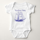 Oost-Baby zeilboot schoenennauer Romper (Voorkant)
