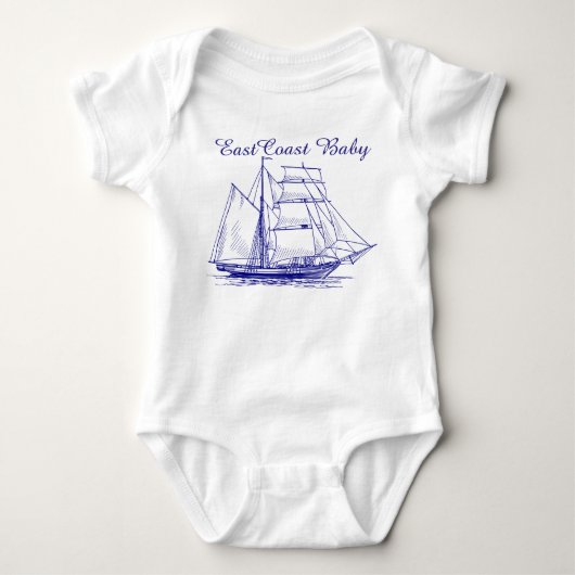 Oost-Baby zeilboot schoenennauer Romper (Voorkant)