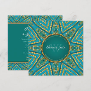 Oost-Boheemse Zon Goud & Turquoise Schittering Kaart