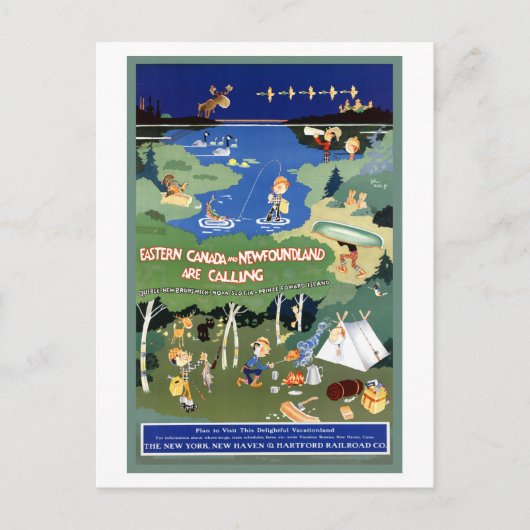  Oost-Canada en Newfoundland Travel Briefkaart (Voorkant)