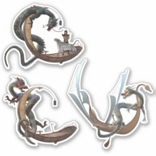 Oost-Chinese Dragon Slang Vliegboten Sticker