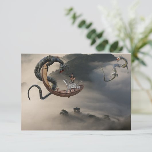 Oost-Chinese drakenboot Tiger Kaart (Staand voorkant)