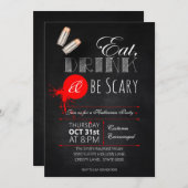 Oost, drink en enge uitnodiging voor een feest (Voorkant / Achterkant)